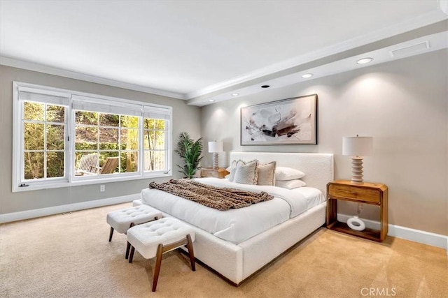 33972 Cape Cv, Dana Point, CA 92629 - bedroom with recessed lighting, baseboards, carpet floors, and ornamental molding
