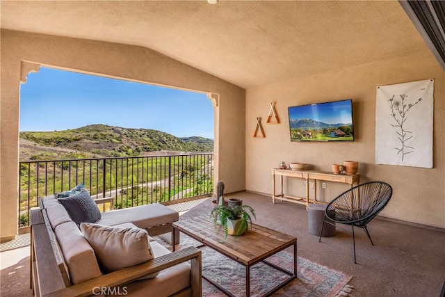balcony featuring an outdoor living space
