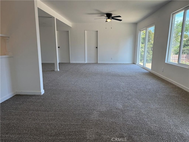2440 Amelgado Dr, Hacienda Heights, CA 91745 - spare room featuring baseboards, carpet, and a ceiling fan