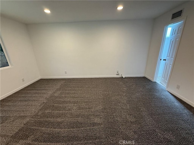 2440 Amelgado Dr, Hacienda Heights, CA 91745 - unfurnished room with visible vents, recessed lighting, and dark colored carpet