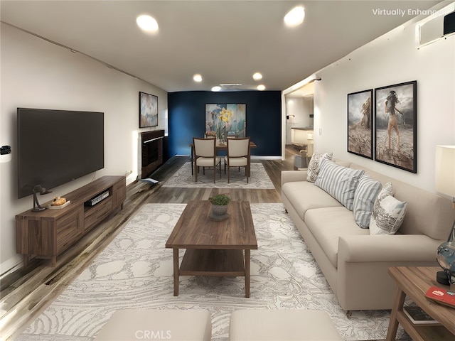 2440 Amelgado Dr, Hacienda Heights, CA 91745 - living area featuring light wood finished floors and recessed lighting
