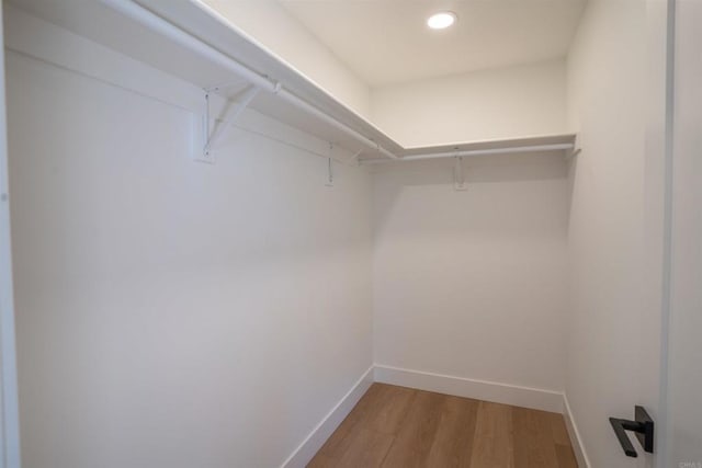 spacious closet featuring light wood-style flooring