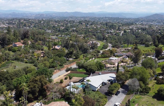 drone / aerial view with a mountain view