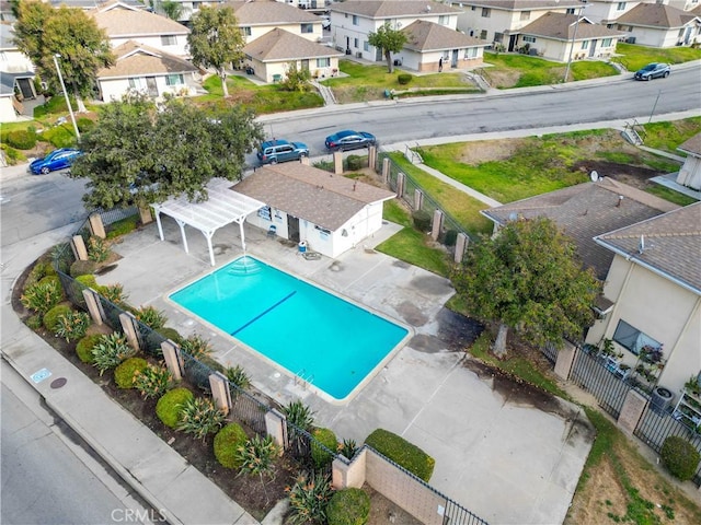 18131 Camino Bello Unit 4, Rowland Heights, CA 91748 - aerial view of residential area featuring a pool