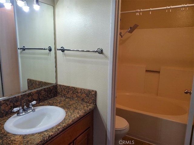 full bath with vanity and toilet