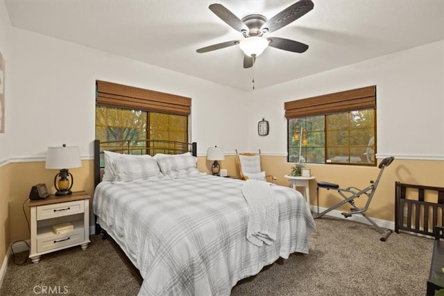 25050 Massachussetts Ave, Corning, CA 96021 - bedroom featuring dark colored carpet and a ceiling fan