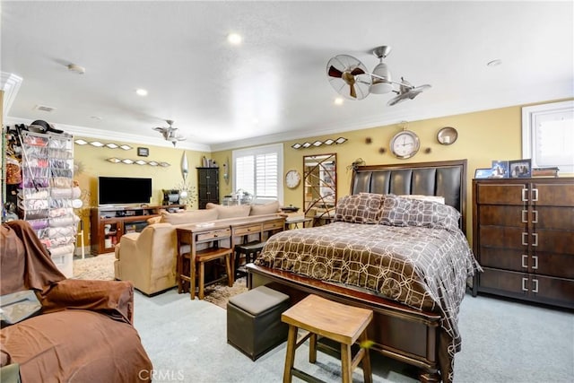 8345 Sunshine Ln, Riverside, CA 92508 - carpeted bedroom with recessed lighting and ornamental molding