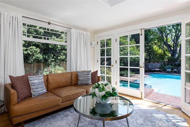 sunroom with french doors and a wealth of natural light