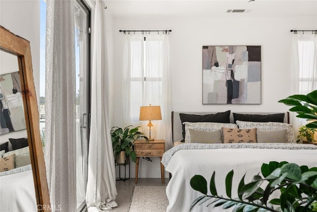 bedroom with visible vents