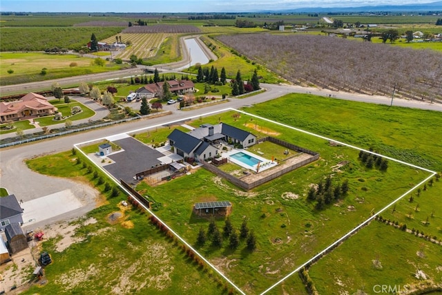 aerial view featuring a rural view