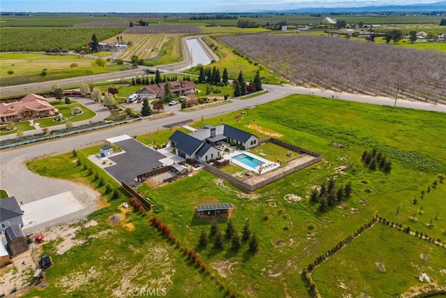 drone / aerial view with a rural view