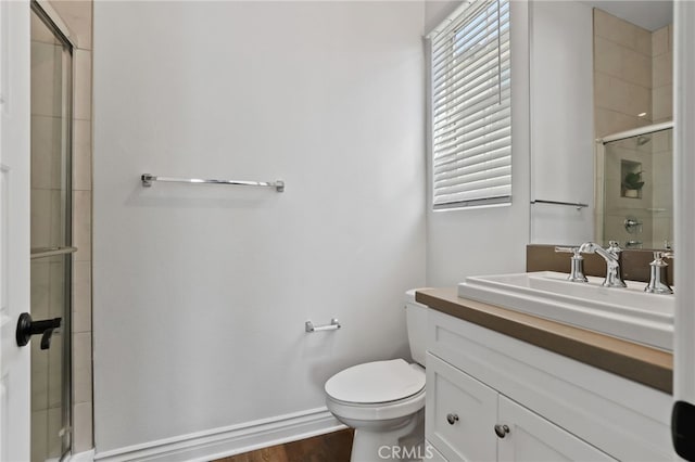 1711 Sonora Creek Ln, Lake Forest, CA 92610 - bathroom with toilet, vanity, and a shower with shower door