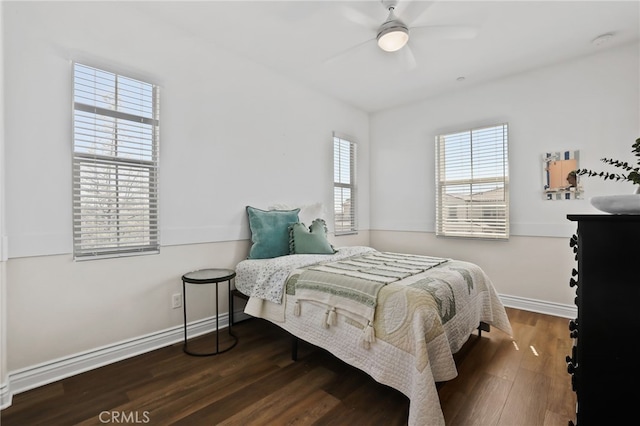 1711 Sonora Creek Ln, Lake Forest, CA 92610 - bedroom with ceiling fan, baseboards, and wood finished floors