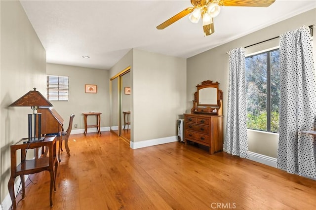 28061 Modjeska Grade, Modjeska Canyon, CA 92676 - sitting room featuring plenty of natural light, hardwood / wood-style flooring, and ceiling fan