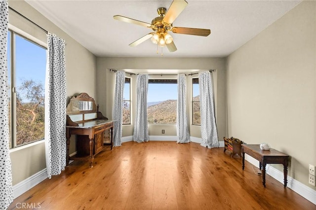 28061 Modjeska Grade, Modjeska Canyon, CA 92676 - unfurnished room featuring wood finished floors, healthy amount of natural light, and ceiling fan