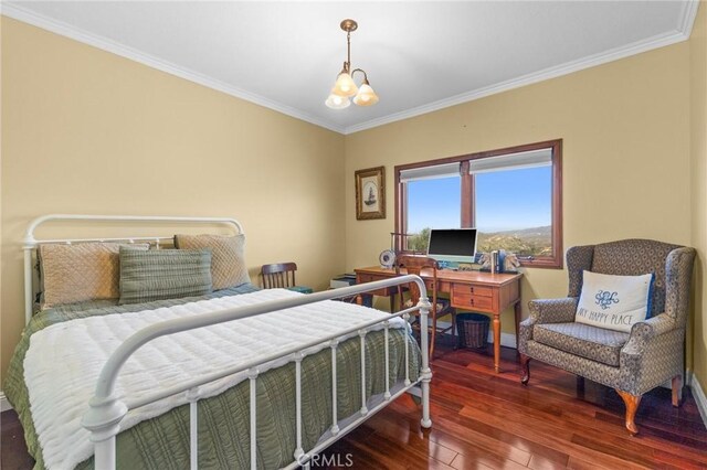 28061 Modjeska Grade, Modjeska Canyon, CA 92676 - bedroom featuring hardwood / wood-style flooring and ornamental molding