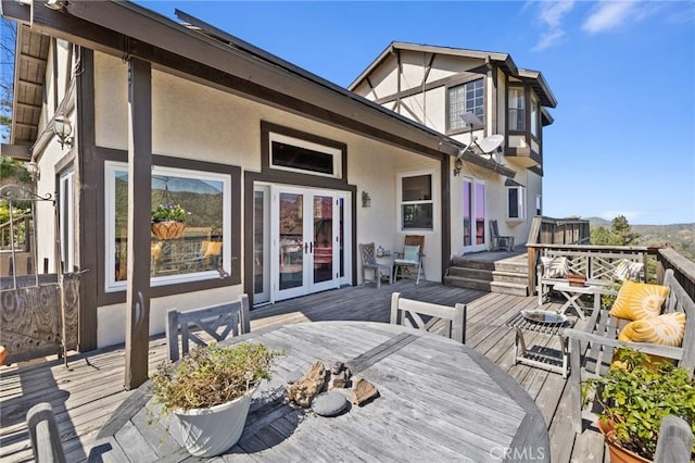 28061 Modjeska Grade, Modjeska Canyon, CA 92676 - wooden terrace featuring french doors