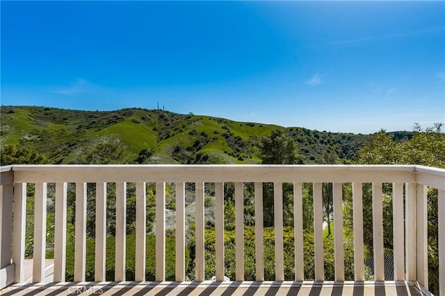 balcony with a mountain view