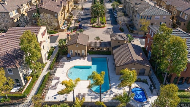 13325 Via Constanza Unit 2, San Diego, CA 92129 - aerial perspective of suburban area featuring a pool