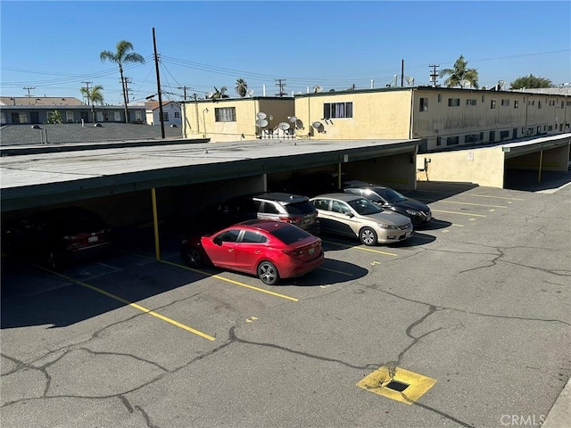 view of covered parking lot