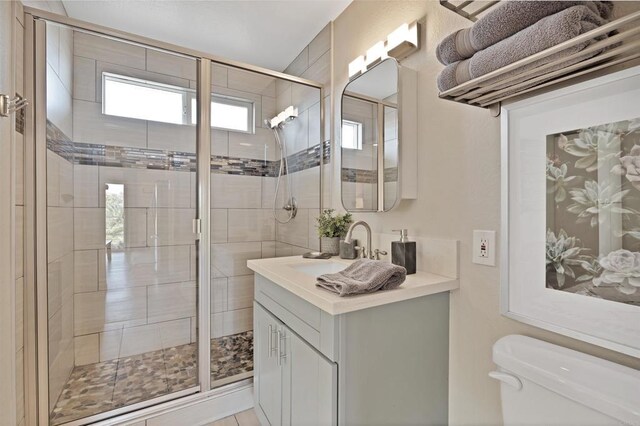 1631 Neptune Ave, Encinitas, CA 92024 - full bath featuring a stall shower, toilet, and vanity