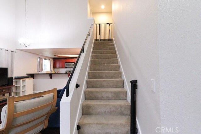 414 N Imperial Ave Unit D, Ontario, CA 91764 - staircase with a towering ceiling and recessed lighting
