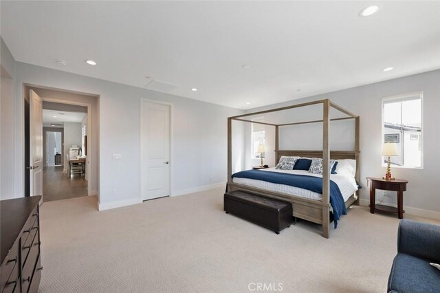 135 Bosal, Irvine, CA 92618 - bedroom with light colored carpet, recessed lighting, and baseboards