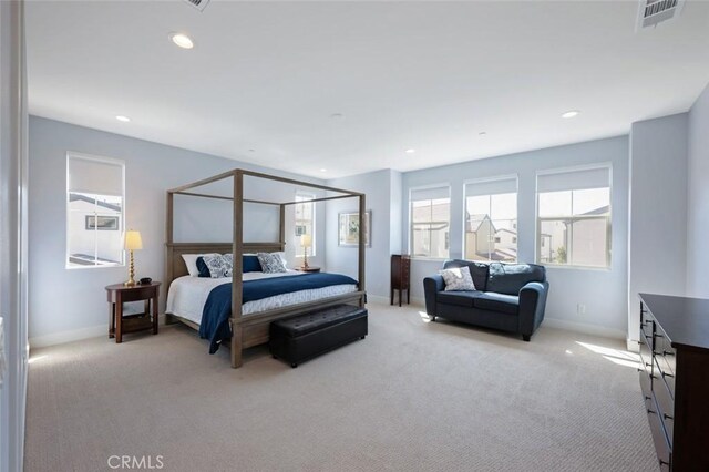 135 Bosal, Irvine, CA 92618 - bedroom with light carpet, baseboards, and recessed lighting