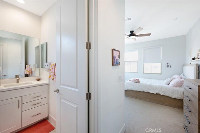 135 Bosal, Irvine, CA 92618 - bathroom featuring ensuite bathroom, vanity, and a ceiling fan
