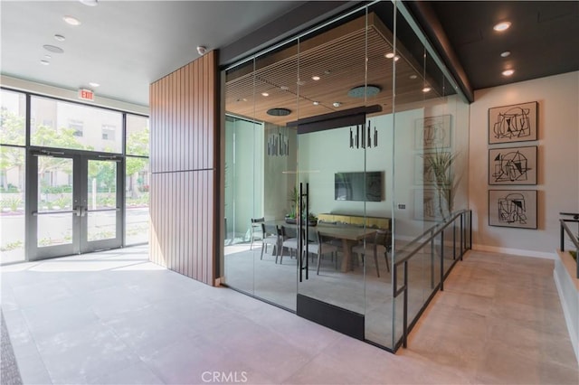 1406 Rivington, Irvine, CA 92612 - interior space with recessed lighting, french doors, a wall of windows, and baseboards