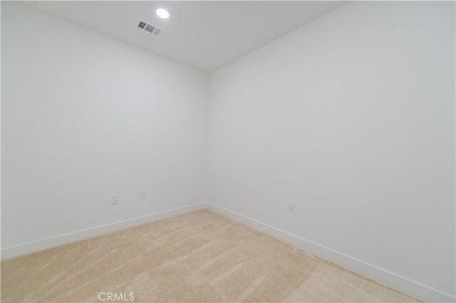1406 Rivington, Irvine, CA 92612 - empty room with recessed lighting, visible vents, baseboards, and light colored carpet