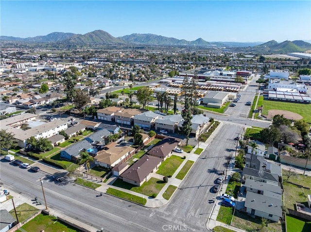 bird's eye view with a mountain view and a residential view