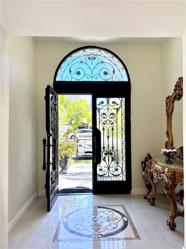 entryway with baseboards