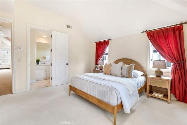 129 Via Waziers, Newport Beach, CA 92663 - bedroom featuring light colored carpet and lofted ceiling