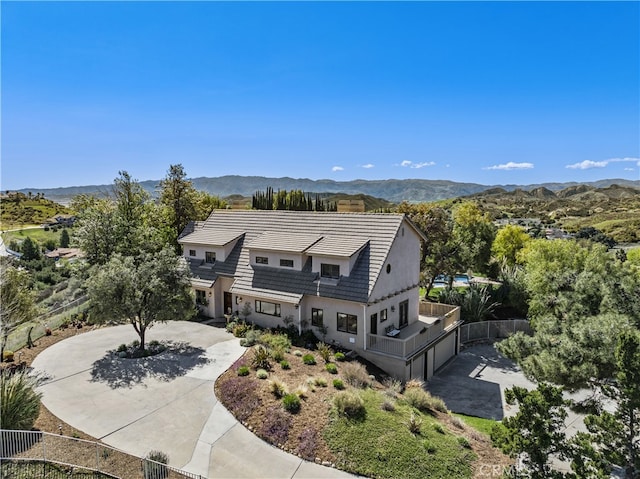 exterior space featuring a mountain view