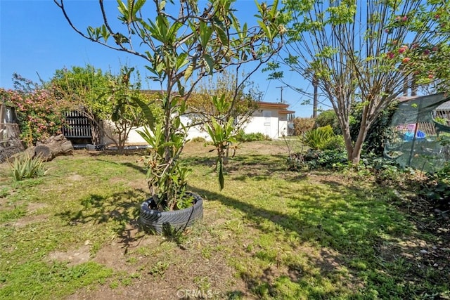 view of yard with fence