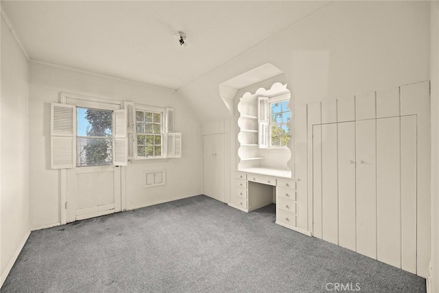 bonus room featuring lofted ceiling and carpet floors