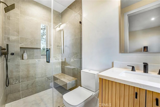4949 Petit Ave, Encino, CA 91436 - full bath featuring vanity, toilet, and a stall shower