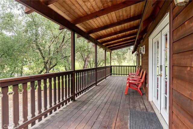 13155 San Antonio Rd, Atascadero, CA 93422 - wooden terrace with french doors