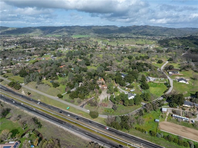 13155 San Antonio Rd, Atascadero, CA 93422 - aerial overview of property's location with a highway and a mountainous background