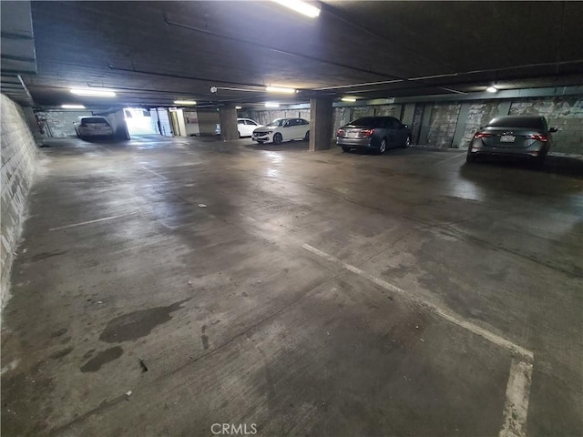 view of parking garage