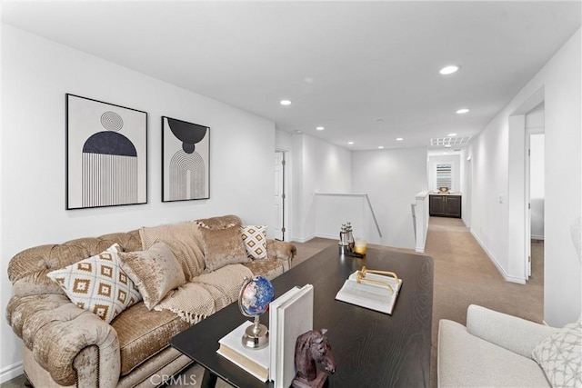 11636 Wandering Way, Corona, CA 92883 - carpeted living area with baseboards and recessed lighting
