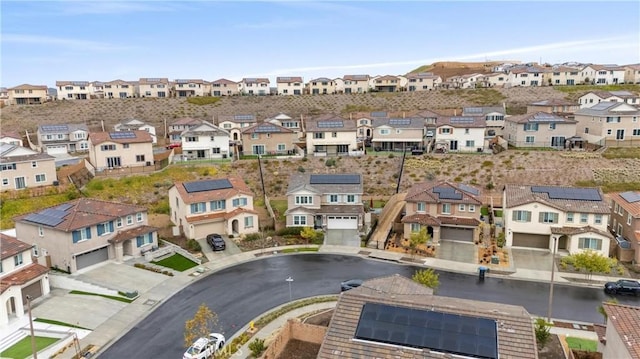bird's eye view with a residential view