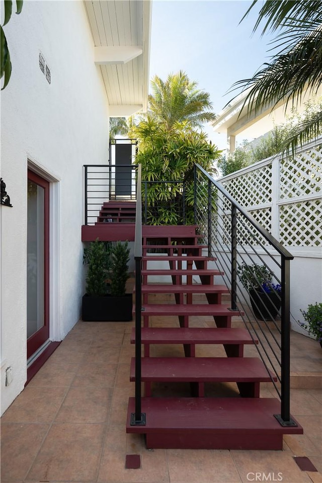 staircase with visible vents