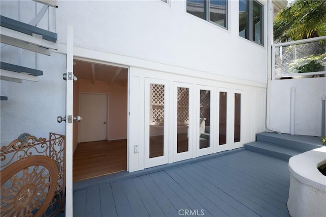 deck featuring french doors