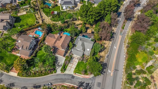 drone / aerial view with a residential view