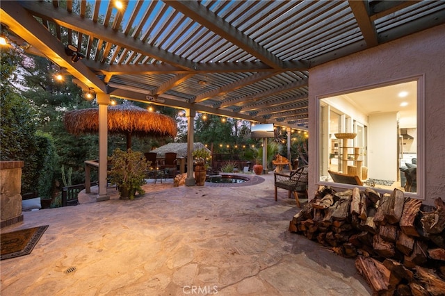 view of patio / terrace featuring a pergola