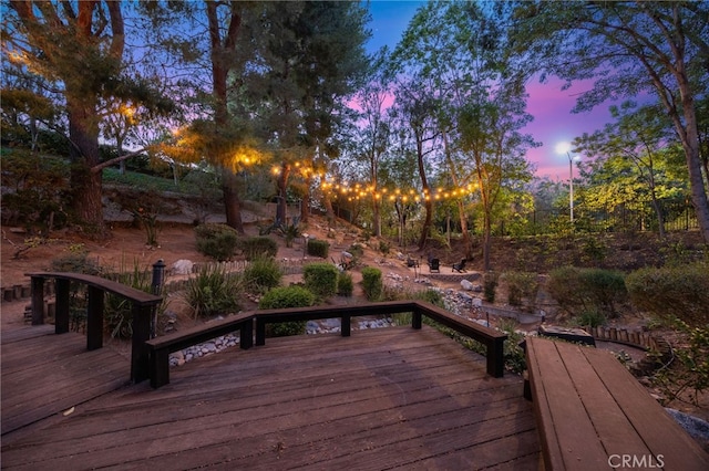 view of deck at dusk