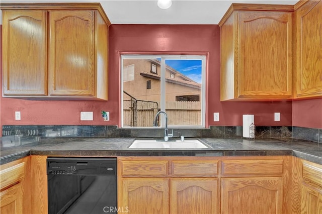 kitchen with black dishwasher and a sink