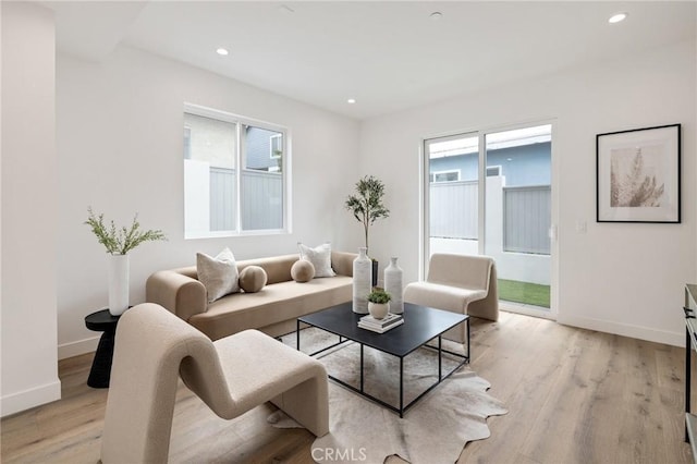 201 S Juanita Ave, Redondo Beach, CA 90277 - living room featuring light wood-style floors and recessed lighting